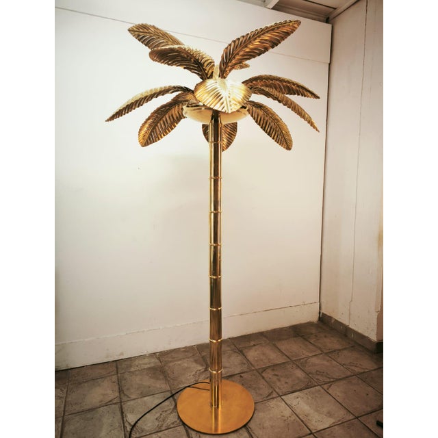 Brass 12-Light Palm Floor Lamp, 1970s For Sale - Image 18 of 18