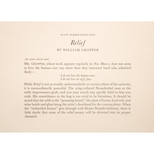 Charcoal 1939 After William Gropper "Relief", First Edition Period Offset Lithograph For Sale - Image 8 of 9