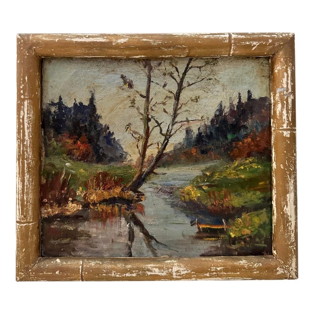 Beautiful Vintage Landscape Painting For Sale