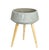 Elevate your greenery with this stylish Cement Bowl Planter on Wooden Legs. Featuring a sleek grey cement bowl atop warm,...