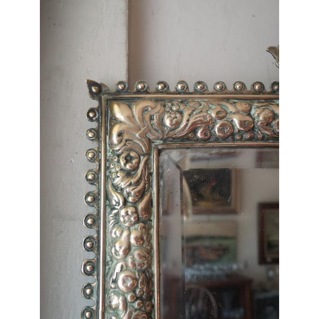 Gothic Style Bronze Wall Mirror with Candleholders For Sale - Image 9 of 12