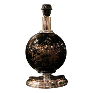 Italian Porcelain Sphere Table Lamp, 1970s For Sale