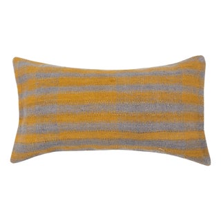 16"x28" Vintage Kilim Cushion Cover. Handwoven Pillowcase. Lumbar Pillow Cover For Sale