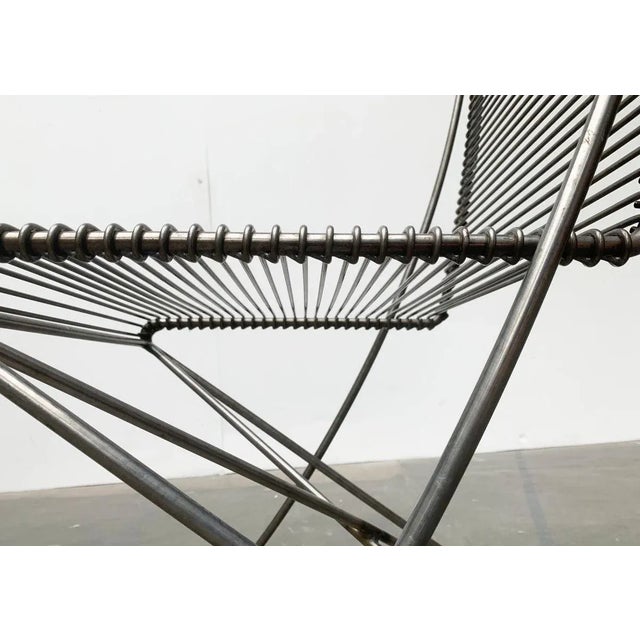 Vintage German Kreuzschwinger Lounge Chair by Till Behrens for Meyer Stahlmöbel, 1980s For Sale - Image 15 of 18