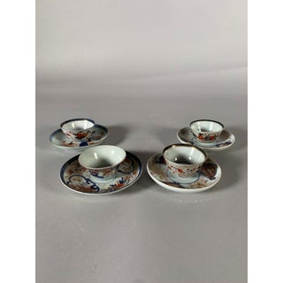 18th Century Porcelain Tea Cups Qianlong Period, Imari - 8 pcs For Sale