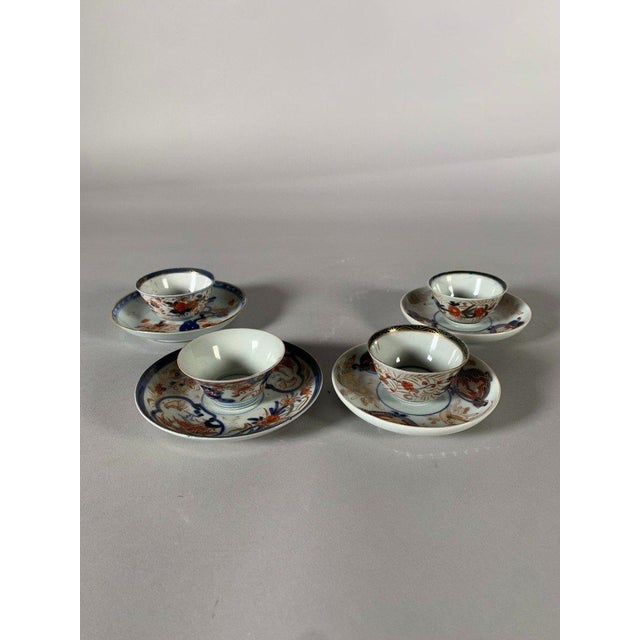 18th Century Porcelain Tea Cups Qianlong Period, Imari - 8 pcs For Sale