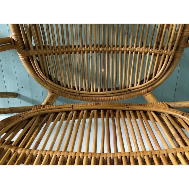 1960s Pair of Rare Vintage Bamboo and Rattan Chairs For Sale - Image 5 of 8