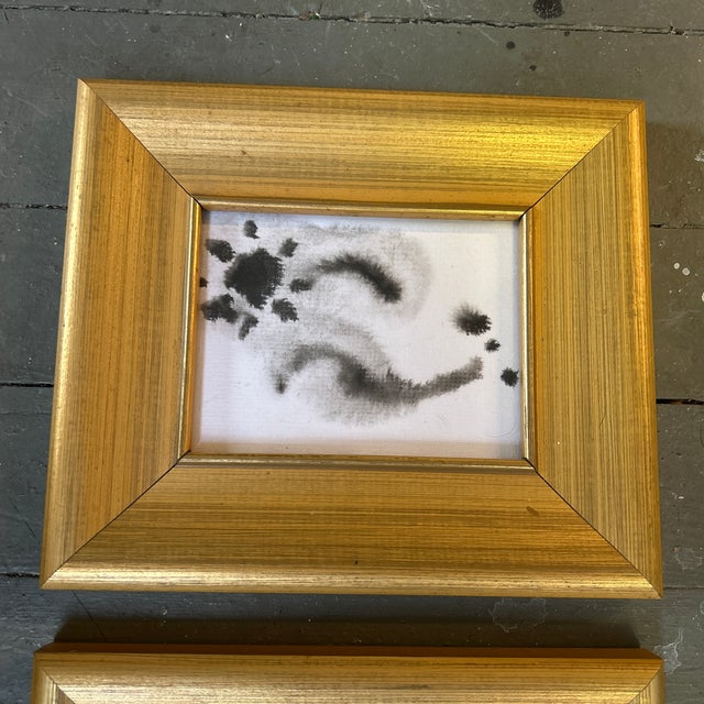 Set of two contemporary abstract watercolor paintings. Each measure 5.5x4 or approximately 9x8 framed. Check out my shop...