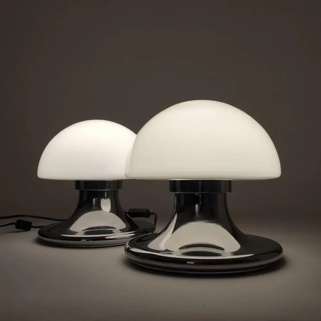 1970s Italian Mushroom Table Lamps, 1970s, Set of 2 For Sale - Image 5 of 9