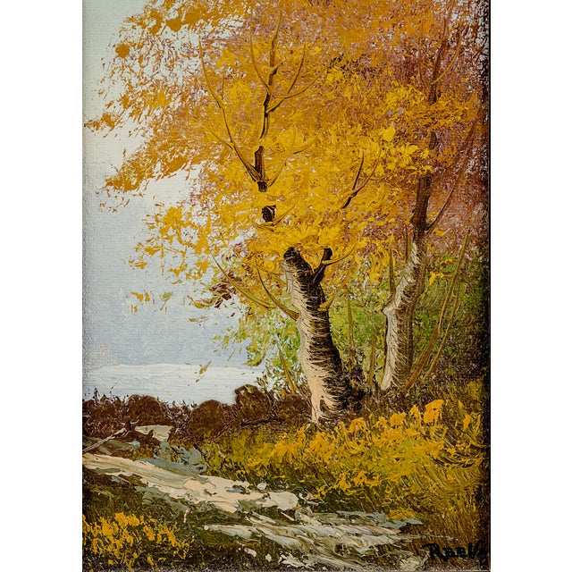 Mid-Century Modern Vintage Mid-Century Oil Painting on Canvas by Artist "Reeves" For Sale - Image 3 of 6