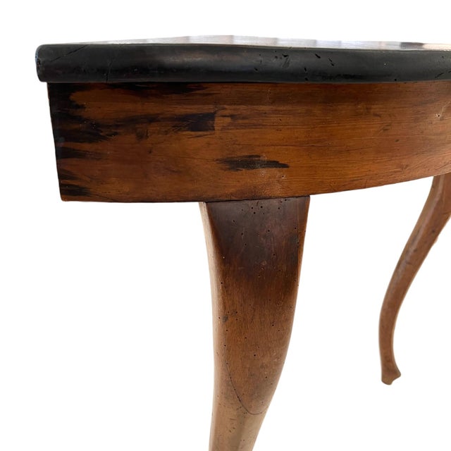 18/19th Century Swedish Pair of Walnut Antique Demilunes For Sale - Image 9 of 9