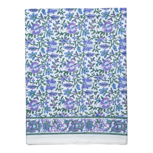 Aria Flat Sheet, Twin - Lavender & Blue For Sale