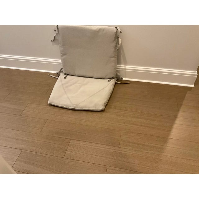 Richard Frinier Award Winning Aero Chair for Brown Jordan With Seat and Back Cushions and Glass Top Side Table For Sale - Image 11 of 11