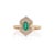 VR Jewels 19th Revival Style Emerald Art Deco Ring With Cluster Diamonds Size 7 in 14k Gold For Sale - Image 4 of 17