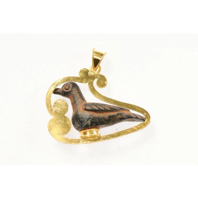 15th Century & Earlier Antique Bronze Roman Bird Pendant in 21K For Sale - Image 5 of 12