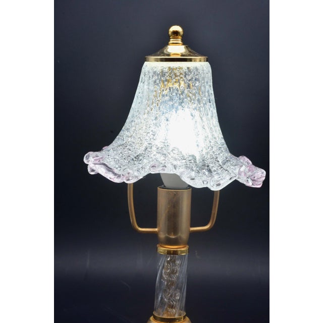 Pink Murano Glass Vintage Table Lamp, 1980s For Sale - Image 12 of 12