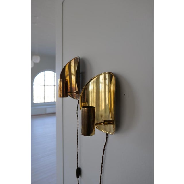 Mid-Century Modern Brass Wall Sconces, Sweden, 1960s, Set of 2 For Sale - Image 14 of 17