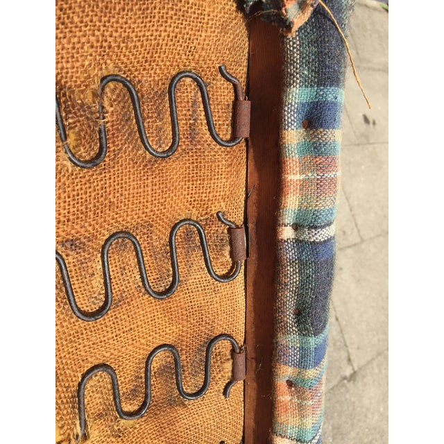 Danish Highback Checkered Wool & Oak Easy Chair from Getama, 1970s For Sale - Image 6 of 12