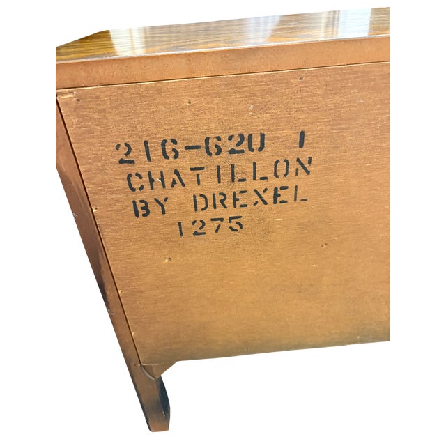 Late 20th Century Drexel Chatillon Collection Louis XV French County Style Oak Nightstands - A Pair For Sale - Image 13 of 14