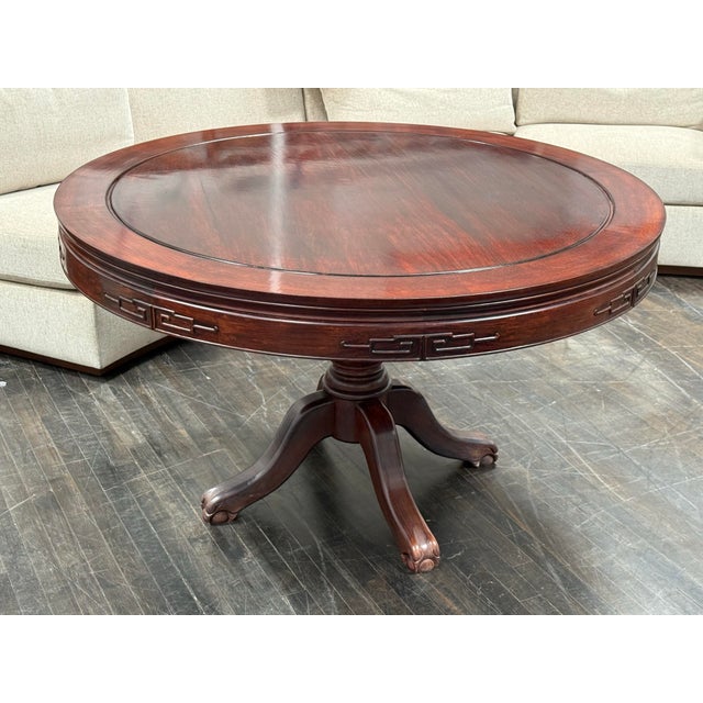 Chinese Vintage Chinese Rosewood Dining Table + Six Dining Chairs, Set For Sale - Image 3 of 12