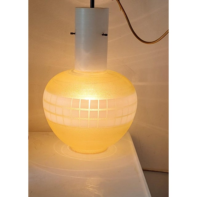 Vintage Yellow Glass Pendant Lamp, 1960s For Sale - Image 6 of 7