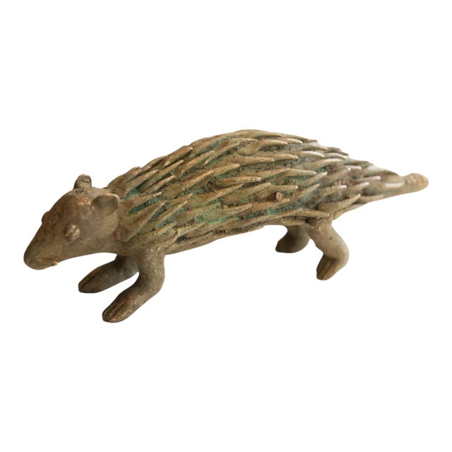 Vintage African Porcupine Sculpture For Sale
