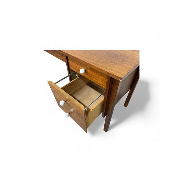 Mid-Century Modern Walnut Writing Desk For Sale - Image 9 of 11