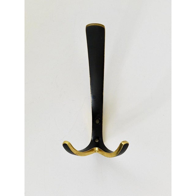 1950s Mid-Century Brass Double Wall Hook attributed to Hertha Baller, Austria, 1950s For Sale - Image 5 of 14