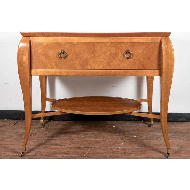 A stunning French Art Deco style with a strong Biedermeier influence fruitwood console or drinks server by Hickory White....