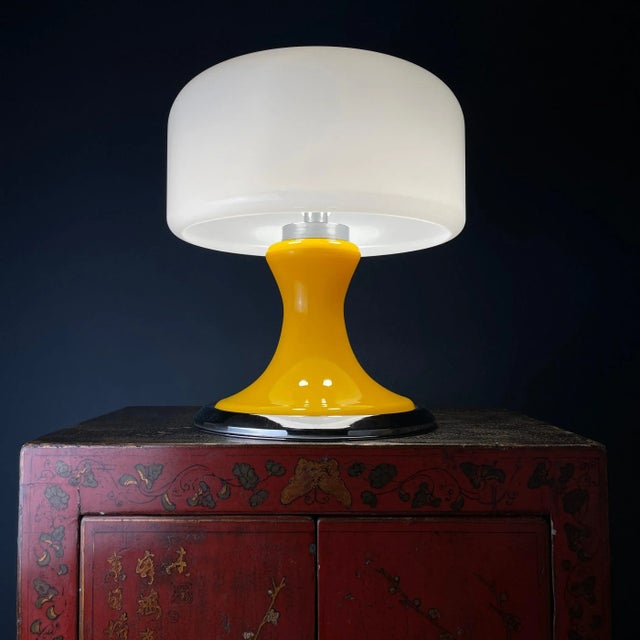 Metal Mid-Century Italian Yellow Table Lamp, 1970s For Sale - Image 7 of 13
