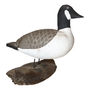 Antique Miniature Hand Carved Wood Folk Art Standing Duck Goose Decoy Sculpture
