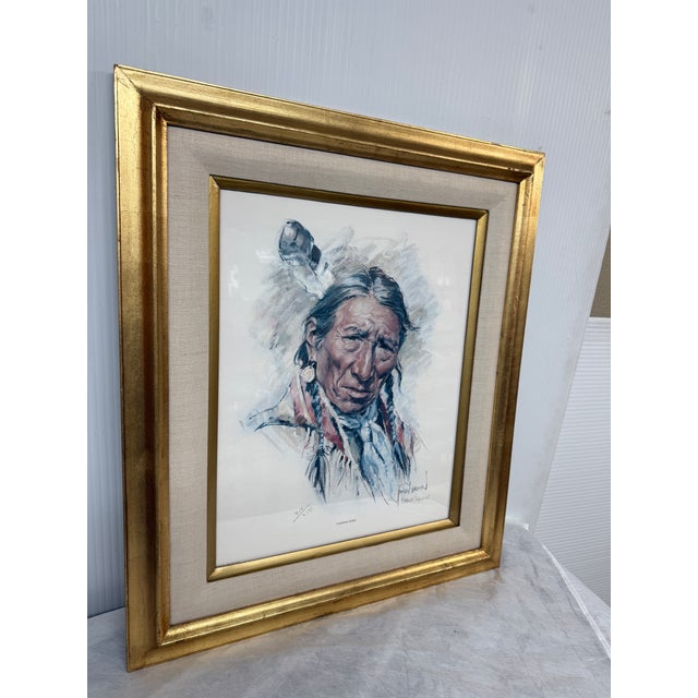 Design Plus Gallery presents a Signed Lithograph of Turning Robe by Harley Brown. Sitting Eagle (1874–1970) was a symbol...