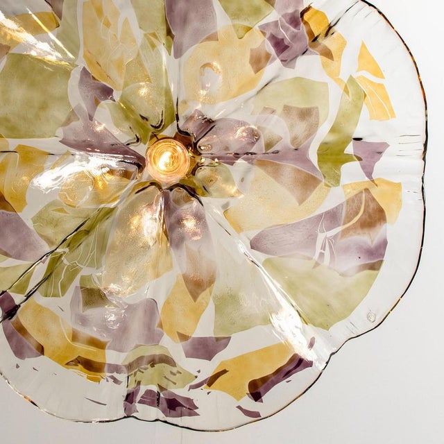 Purple, Green and Yellow Murano Glass Pendant from VeArt, 1980s For Sale - Image 14 of 17