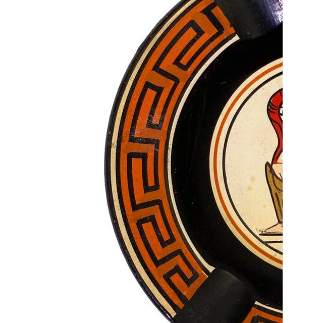 Greek Pottery Ashtray, hand-painted.
