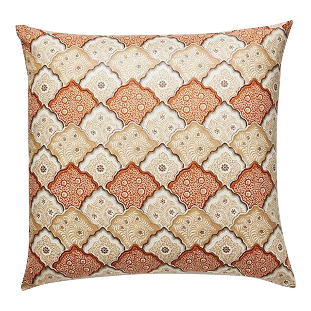The House of Scalamandré Akira Pillow, Cognac For Sale
