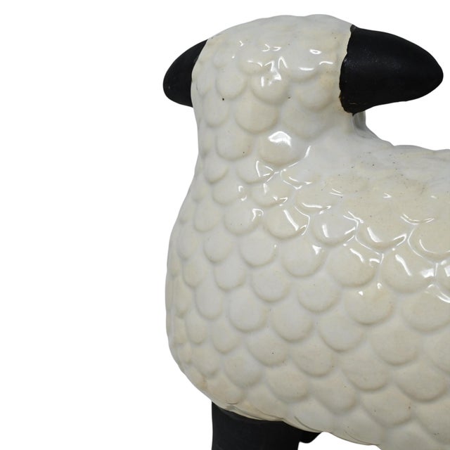Ceramic Grand Showroom Scale Global Views "Julia Knight" Ceramic Sheep - 14" For Sale - Image 7 of 11