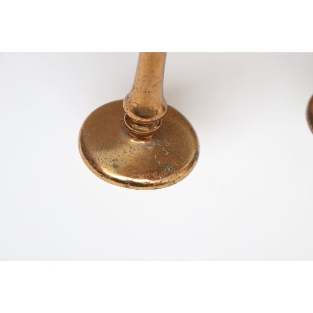 Pair of Vintage Arts and Crafts Style Copper Goblets / Bud Vases For Sale - Image 12 of 12