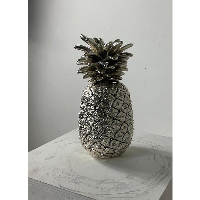 Large Italian Silver Laminated Pineapple, 1970s For Sale - Image 3 of 14