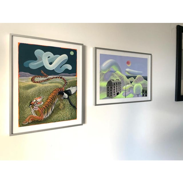 Nico Pearleyes, Surreal Landscape, Acrylic on Fabriano Paper, 2025, Framed For Sale - Image 11 of 12