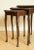 Animal Skin Mahogany Nest of Tables with Queen Anne Style Legs and Leather Top For Sale - Image 7 of 13