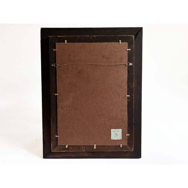 “Cabin Fern" Green Abstract Art in Antique Frame, Transitional Living Room Art by JTS For Sale - Image 9 of 11