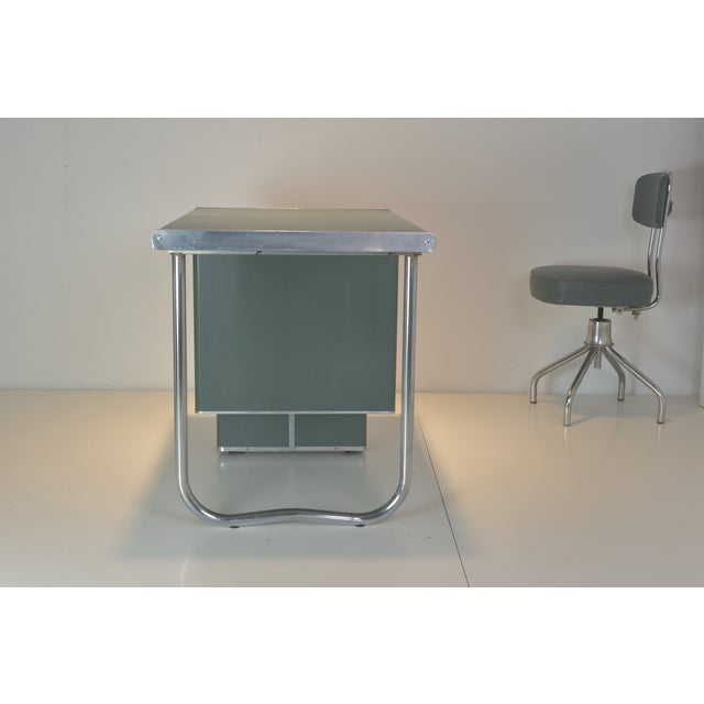 Metal Steeltube Desk with Desk Chair from Nori, France, 1958, Set of 2 For Sale - Image 7 of 18