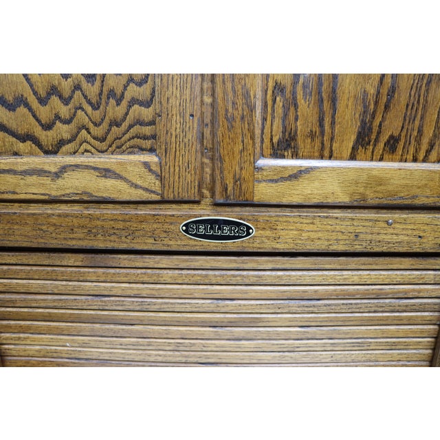 Rare Victorian Quarter Sawn Oak Sellers Salesman Sample Hoosier Cabinet For Sale In Philadelphia - Image 6 of 9