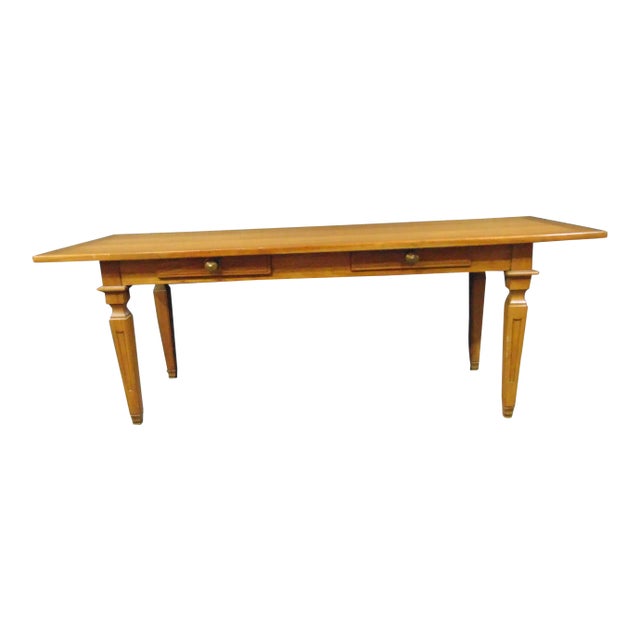 Baker Louis XVI Style Walnut Console Table / Writing Desk For Sale
