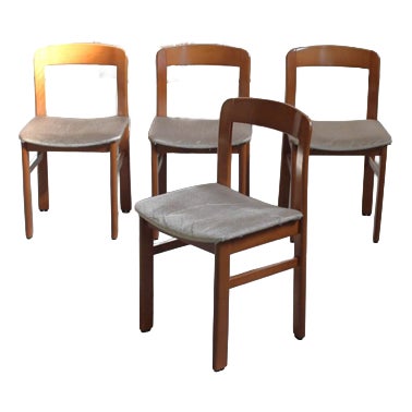Vintage Brutalist Dining Chairs, 1970s, Set of 4 For Sale