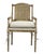 Matthew Izzo Home Cotswald Pine Wood Armchair With Weaved Lattice Back and Ample Beige Tie Cushion For Sale - Image 4 of 4