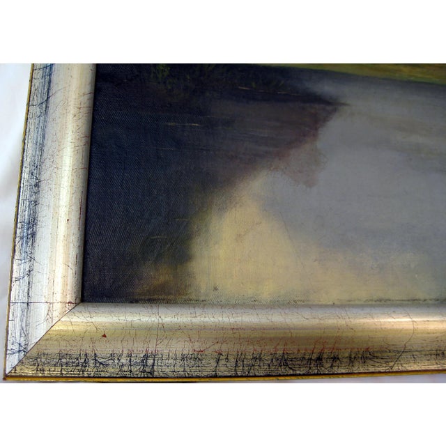American Early 20th Century Antique River Landscape Oil Painting For Sale - Image 3 of 5
