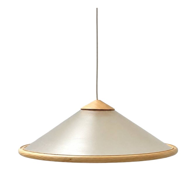 Ceiling Light in Fiberglass and Wood by Giovanni Offredi for MC Selvini, Italy, 1970s For Sale