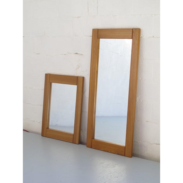 Tan Elm Mirrors from Regain, 1980s, Set of 2 For Sale - Image 8 of 8