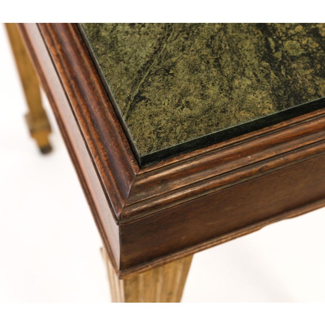 Wood Small Early 19th Century Green Alps Marble, Mahogany and Gilt Console Table For Sale - Image 7 of 18